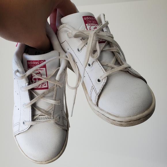 Adidas Stan Smith with Pink Details Size 9K - Picture 3 of 7